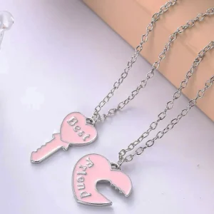 Puzzle hjärta & nyckel Halsband - Best Friends<VSmycken New