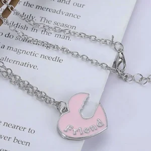 Puzzle hjärta & nyckel Halsband - Best Friends<VSmycken New