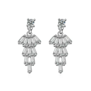 Shiny Geometric Cubic zirkon Örhängen i Silver<VSmycken Fashion