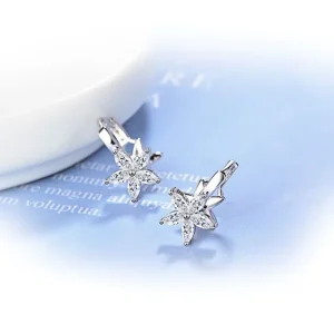 Silver blomma zirkon Örhängen 925 sterling Silver<VSmycken Best