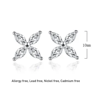 Silver ice Snowflakes Cubic zirkon Leaves Örhängen<VSmycken Fashion