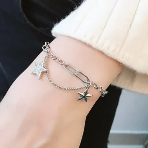 Silver Simple Retro zirkon Stjärnor Armband<VSmycken New
