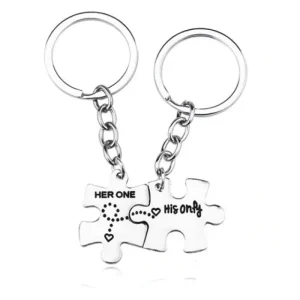 2 st Puzzle nyckelringar Her One His Only<VSmycken Online