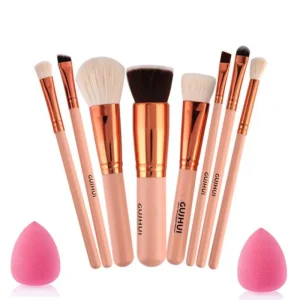 8st Sminkborstar ± 2st Svamp - Beige<VSmycken Best