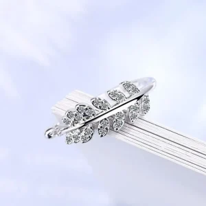 925 Sterling Silver ring Clear Cubic Zircon Olive Leaves<VSmycken New