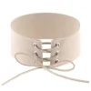Velvet Wide Choker - Beige - One size<VSmycken New