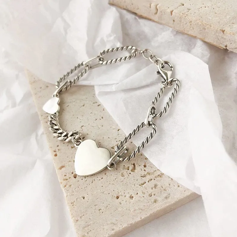 vintage__silver_krlekshjr_1.webp Vintage 925 Silver Kärlekshjärtan Armband<VSmycken Clearance