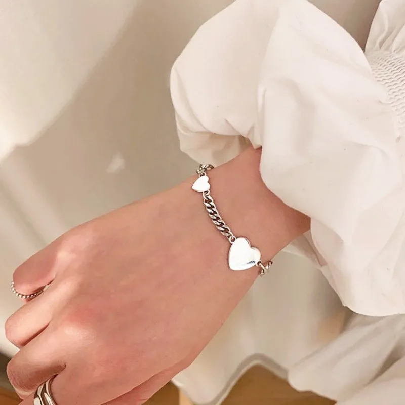 vintage__silver_krlekshjr_2.webp Vintage 925 Silver Kärlekshjärtan Armband<VSmycken Clearance